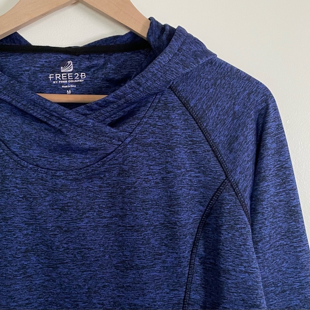 Free2B by Free by Country Blue & Black Space-dye Pullover Hoodie Size M